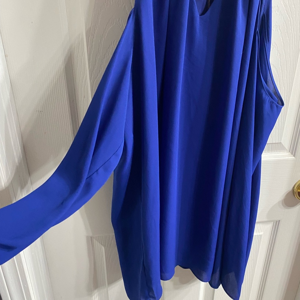 Landau Women's Cold Shoulder Top in Vibrant Blue